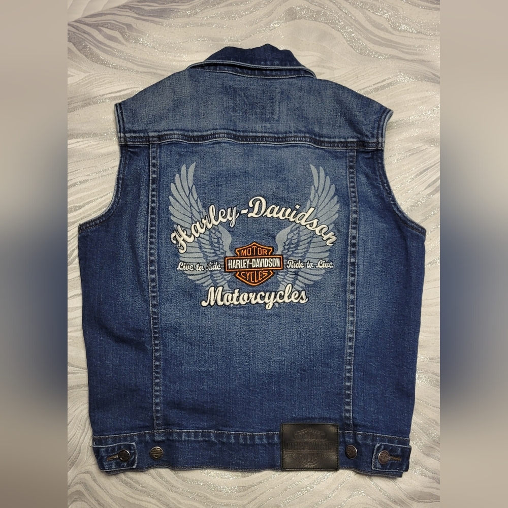 Harley Davidson Jean Vest women's size M motorcycle